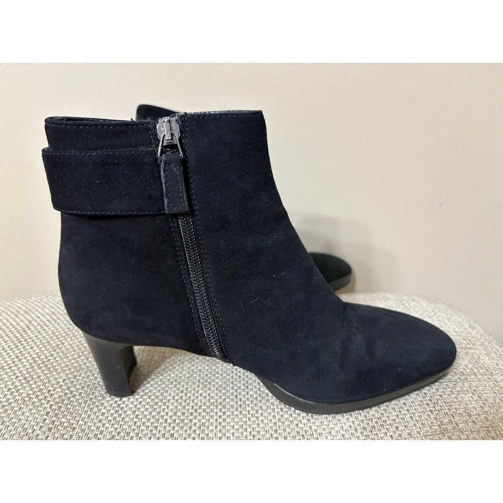 AQUATALIA DANIELLA SUEDE‎ ANKLE BOOTS SZ 6 Black Made in Italy